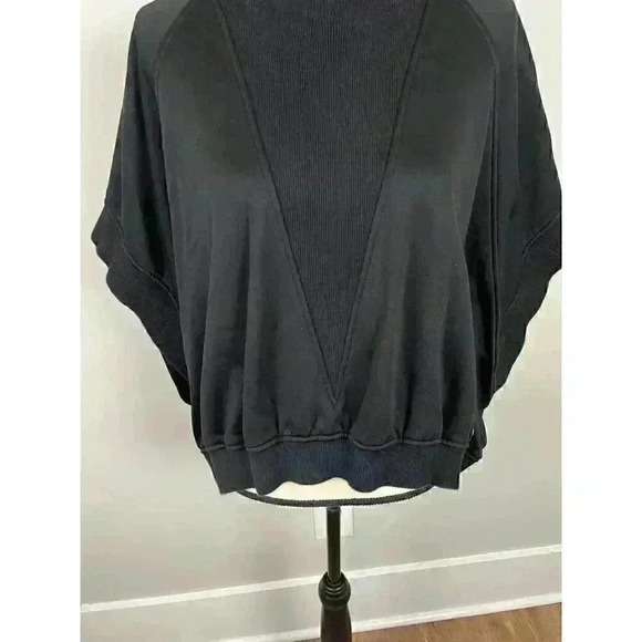 Givenchy Paris Sweatshirt Cape Oversized Black Embroidered Signature Women's S - Picture 3 of 14